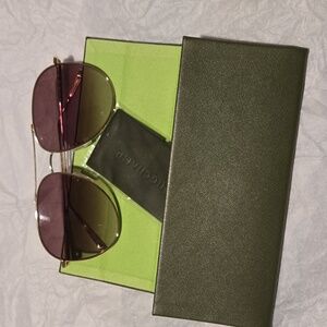 Longchamp Gold Rose Aviator Unisex Sunglasses